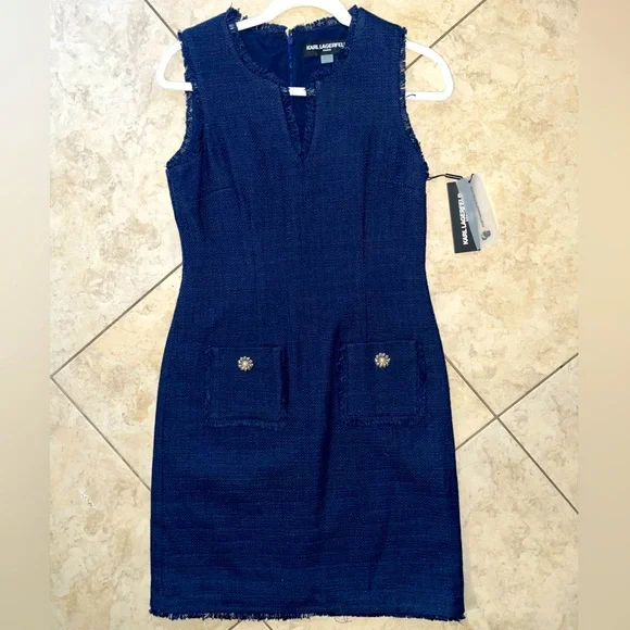 karl lagerfeld navy blue dress SOLD Chloe 1981 Karl Lagerfeld Blue Embroidered Button Front Dress Doc Palm Beach Vintage